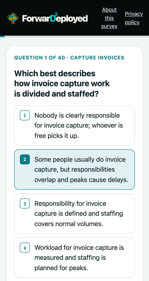 The same survey question on a phone.